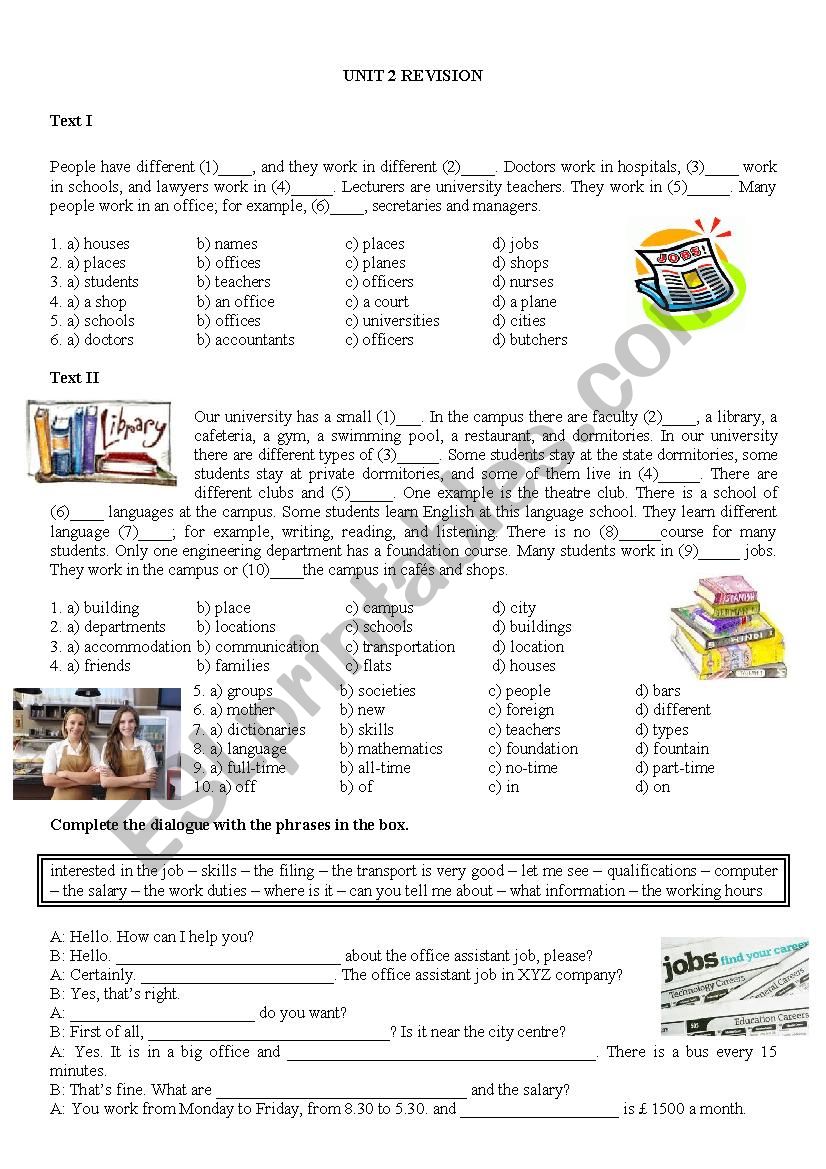 Language leader Elementary Unit 2 Revision