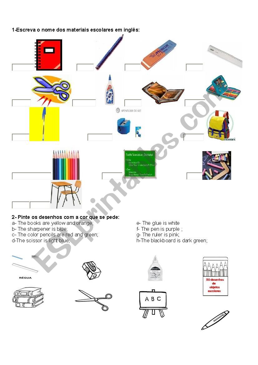 school subjects worksheet