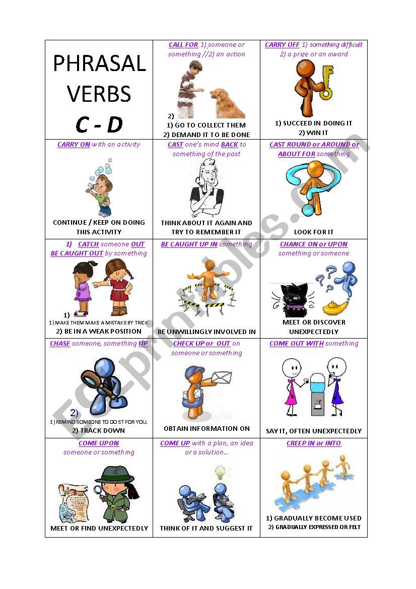 Lets play with the Phrasal Verbs - 2 on 8 - C & D
