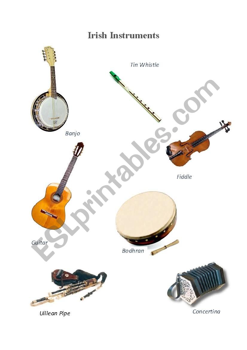 Irish Instruments worksheet