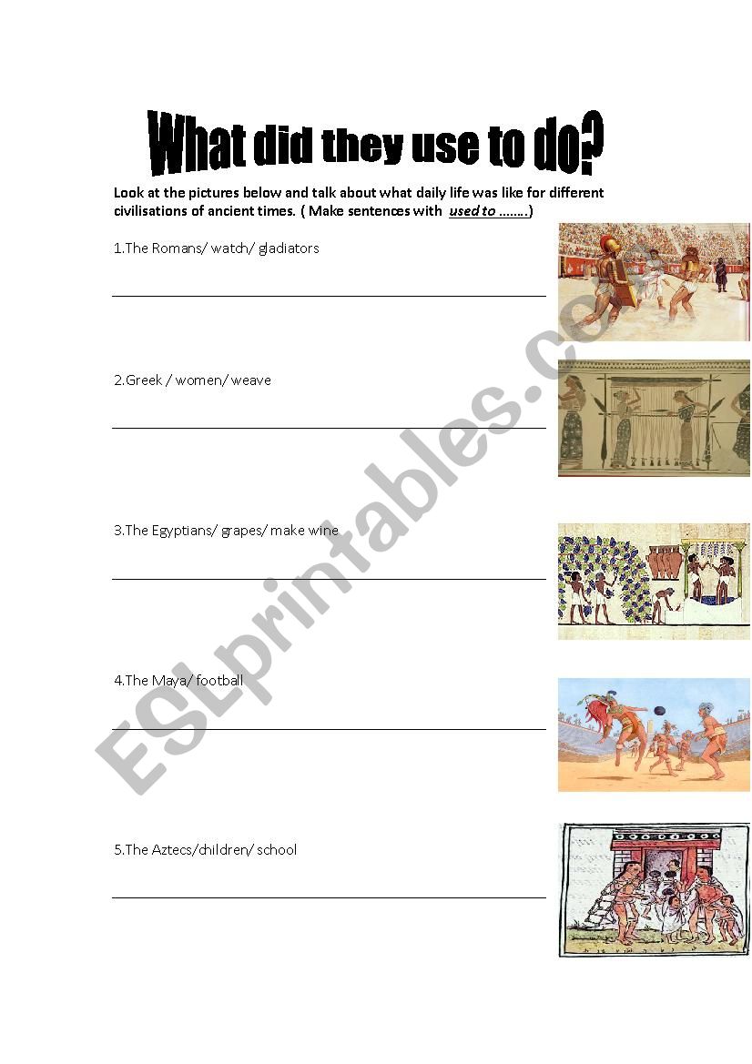 Ancient civilisations worksheet