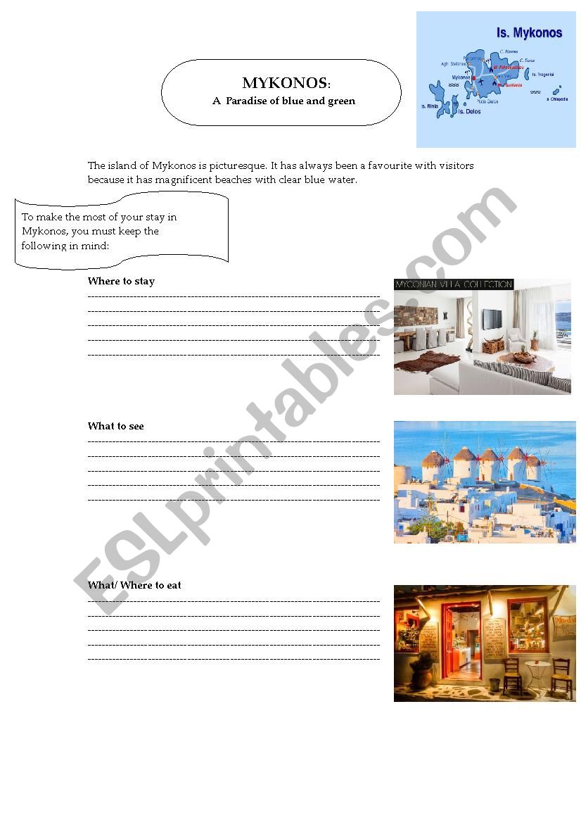 MYKONOS worksheet