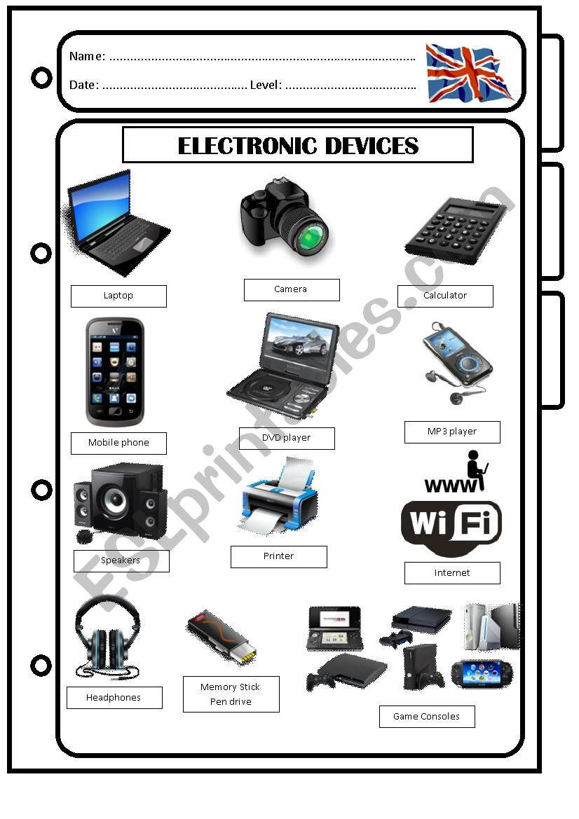 Electronic devices worksheet