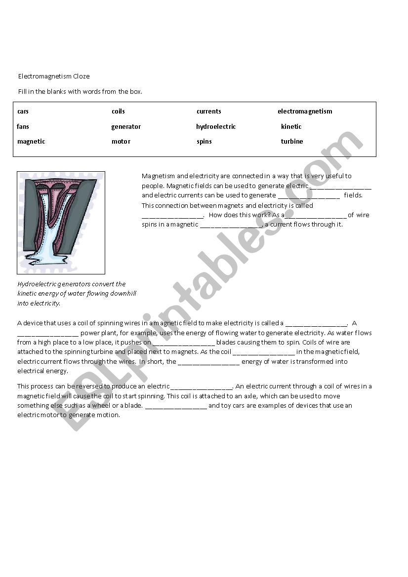 Electromagnetism worksheet