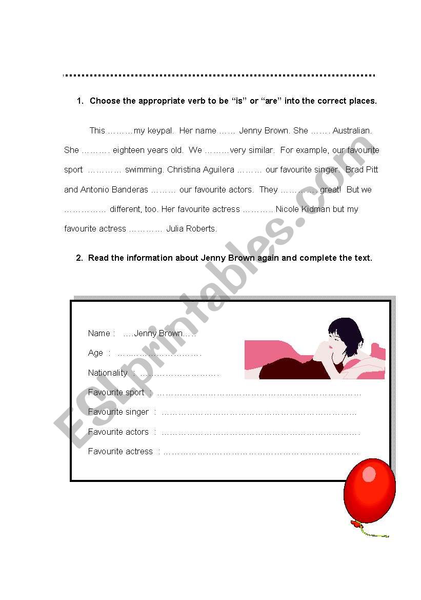 “is” or “are” - ESL worksheet by jipsw2