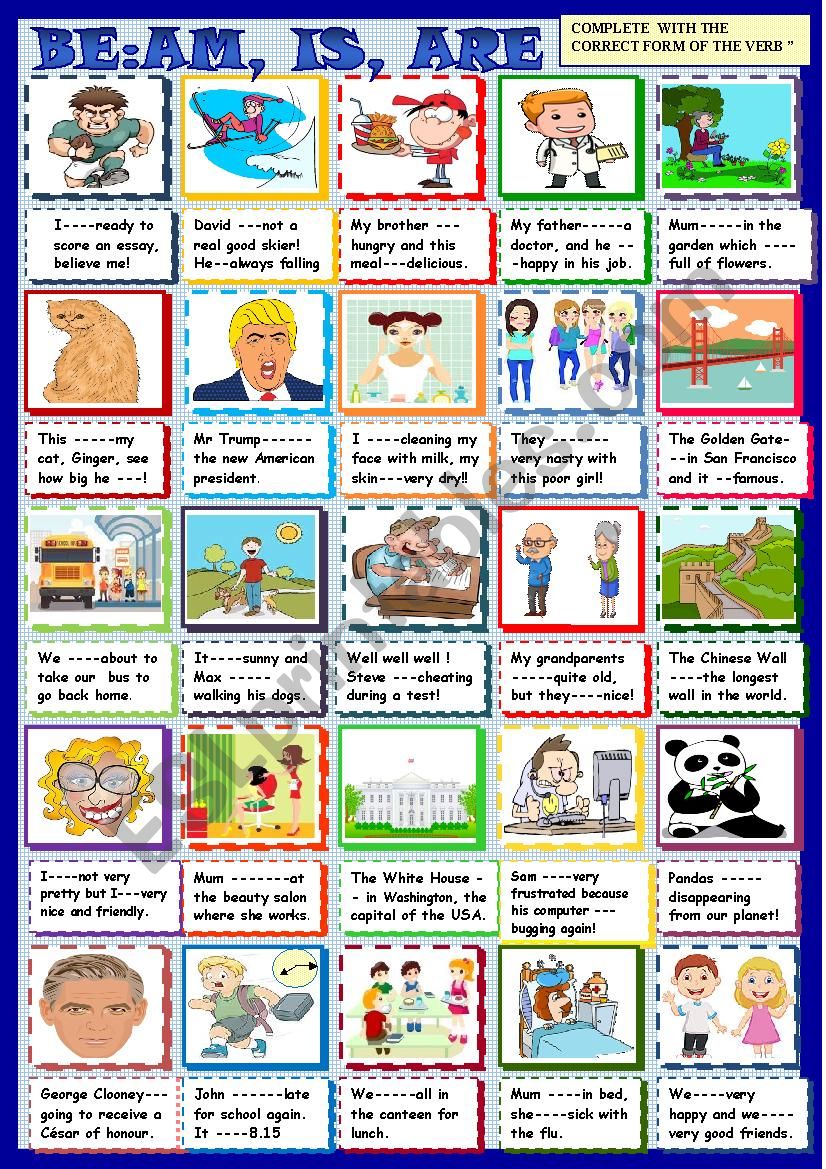 BE : am , is are,  worksheet