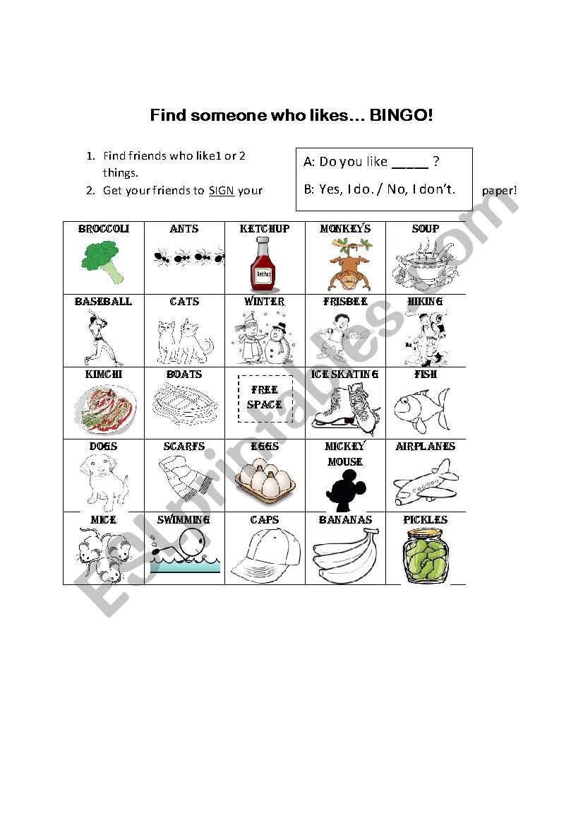 Find someone who likes survey BINGO