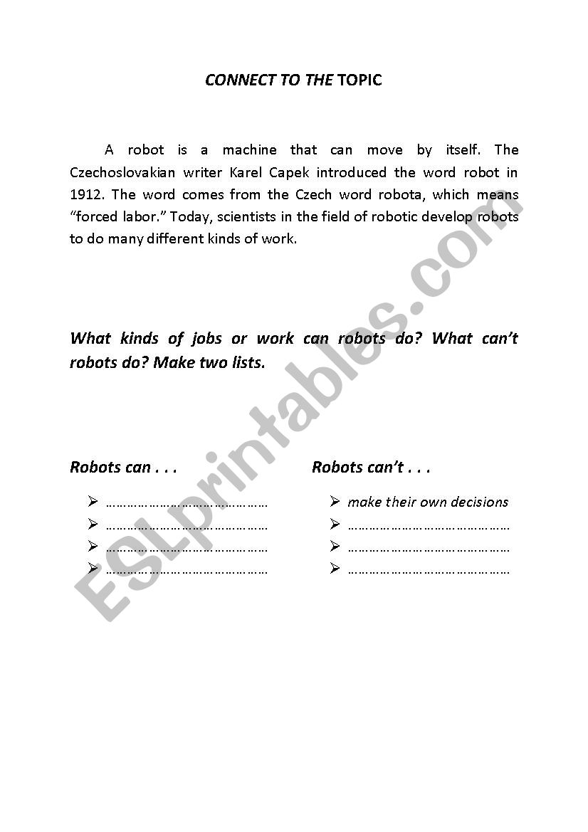 TECHNOLOGY worksheet