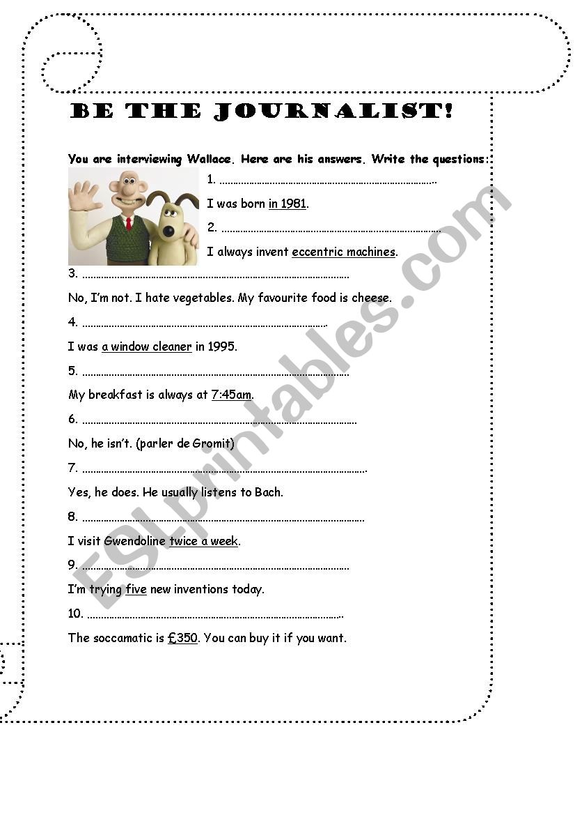 questions worksheet