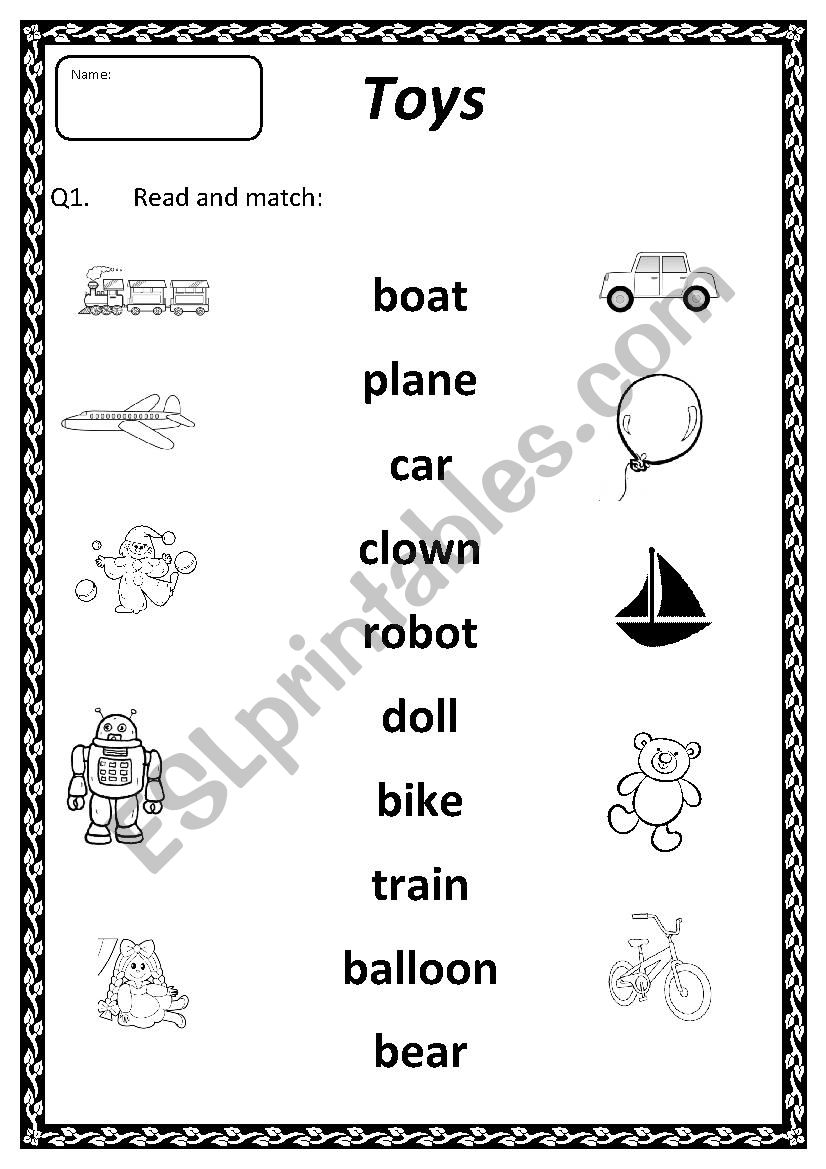 vocabulary toys worksheet