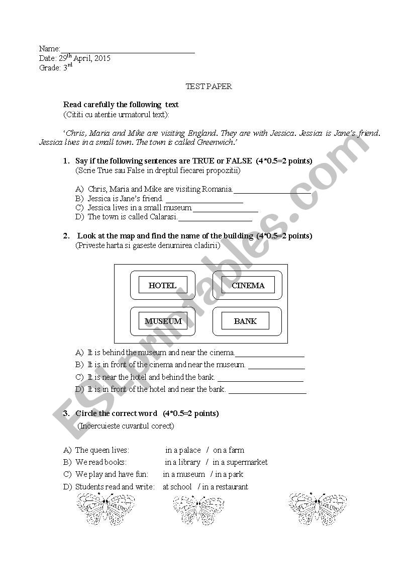 buildings worksheet