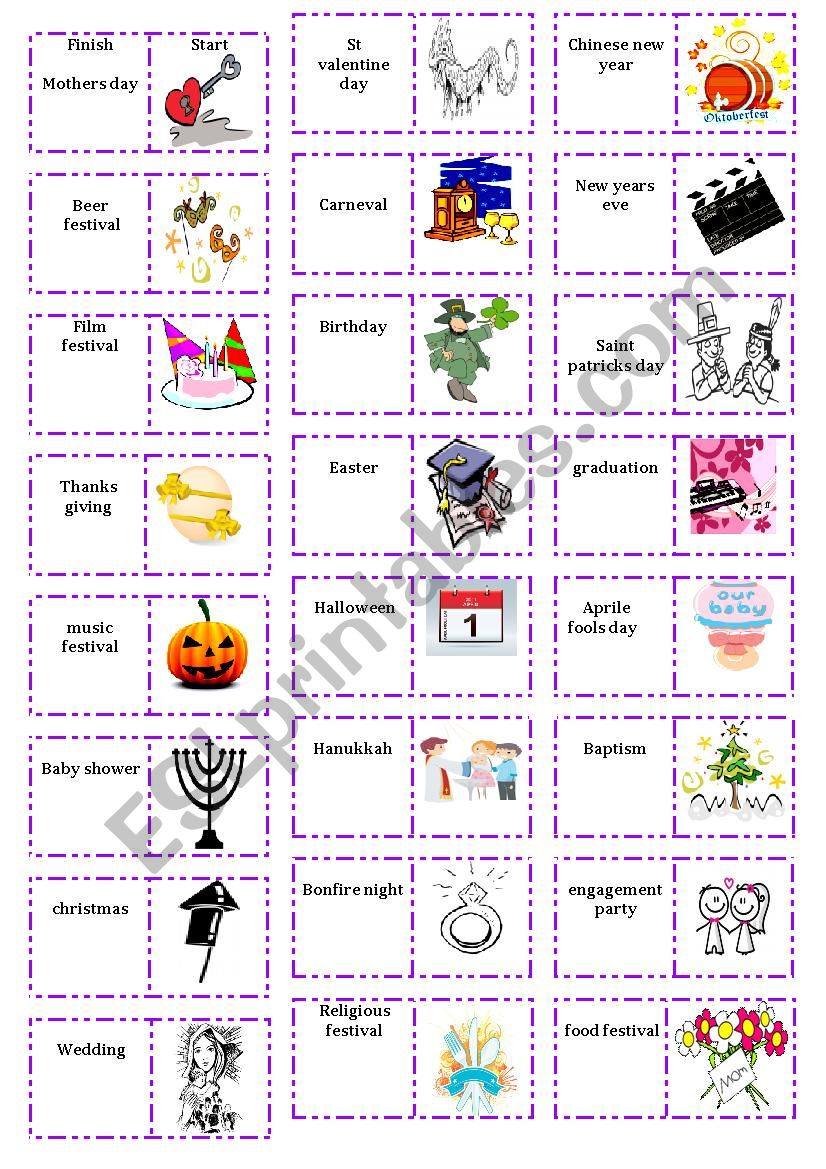 special day dominoes worksheet