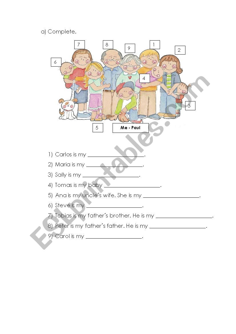 Family worksheet