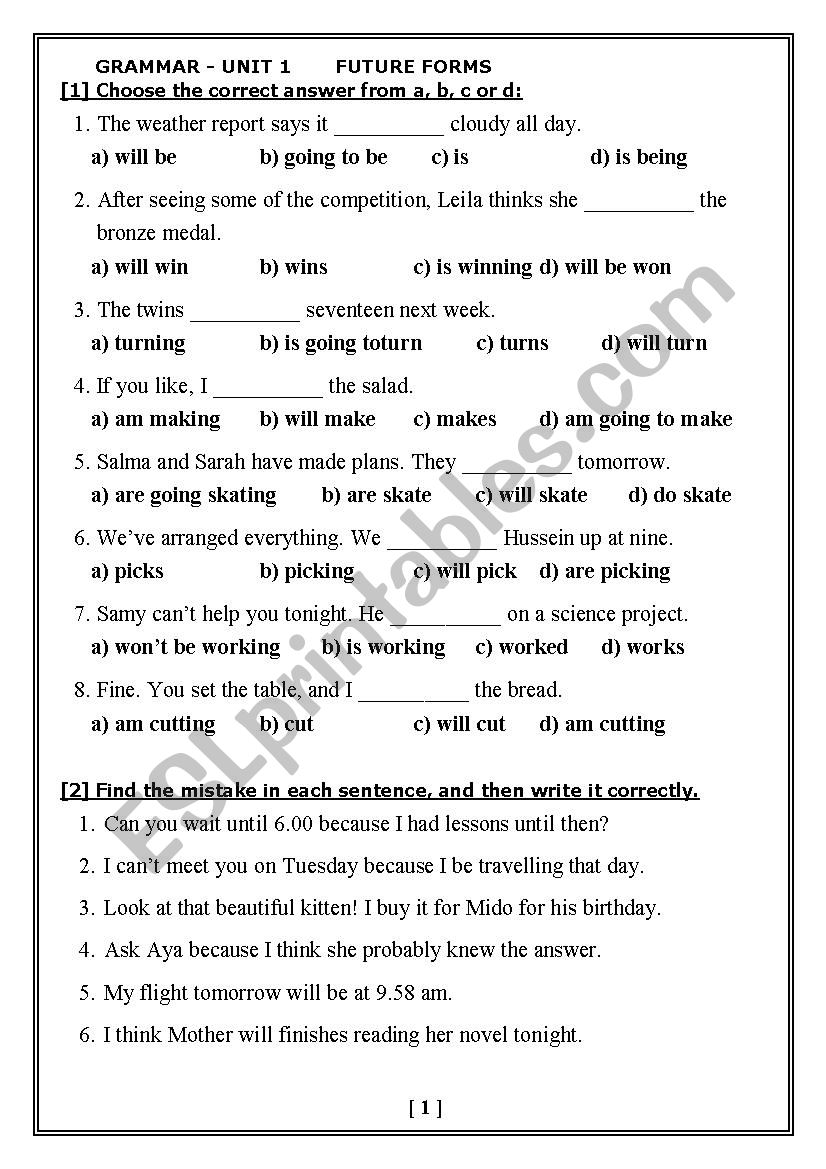 Grammar Exercises worksheet