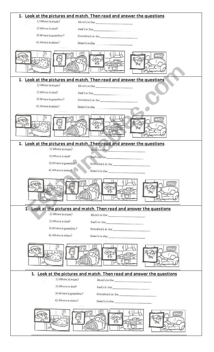Family & places worksheet