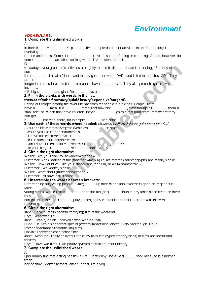 remedial work  worksheet