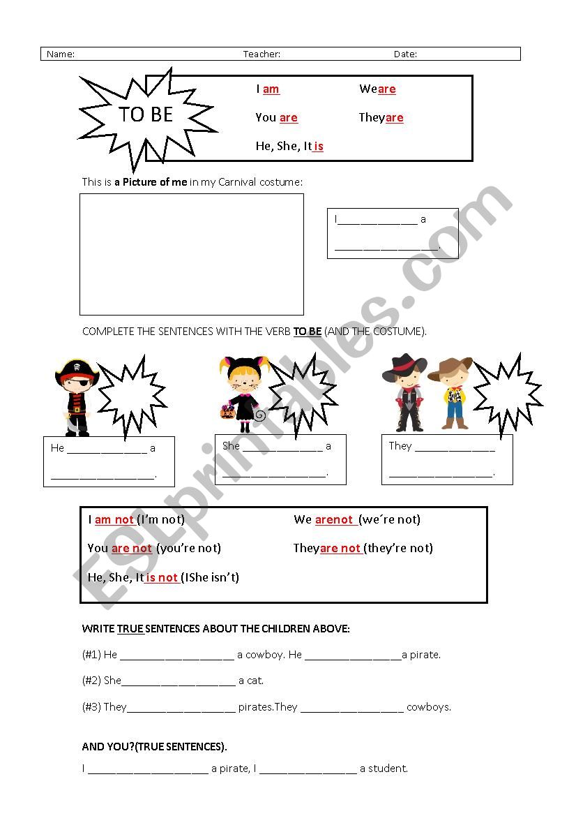 TO BE CARNIVAL worksheet