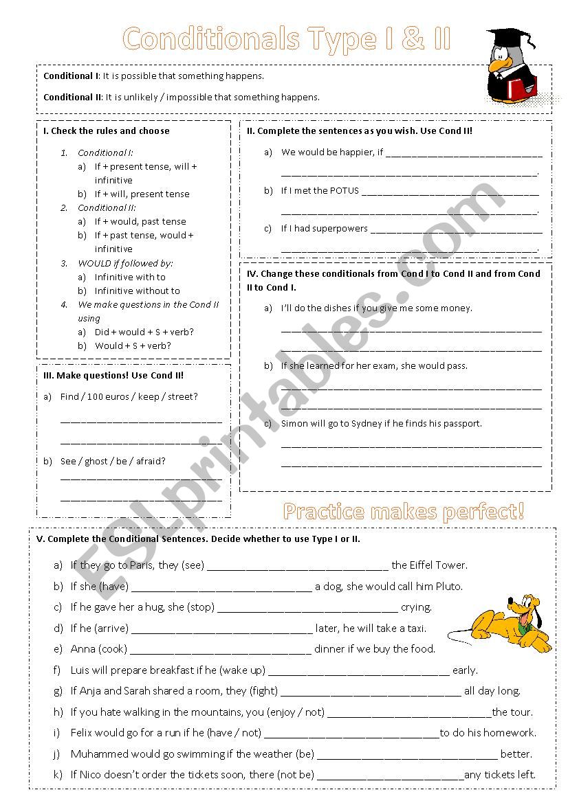 Conditionals I & II  worksheet