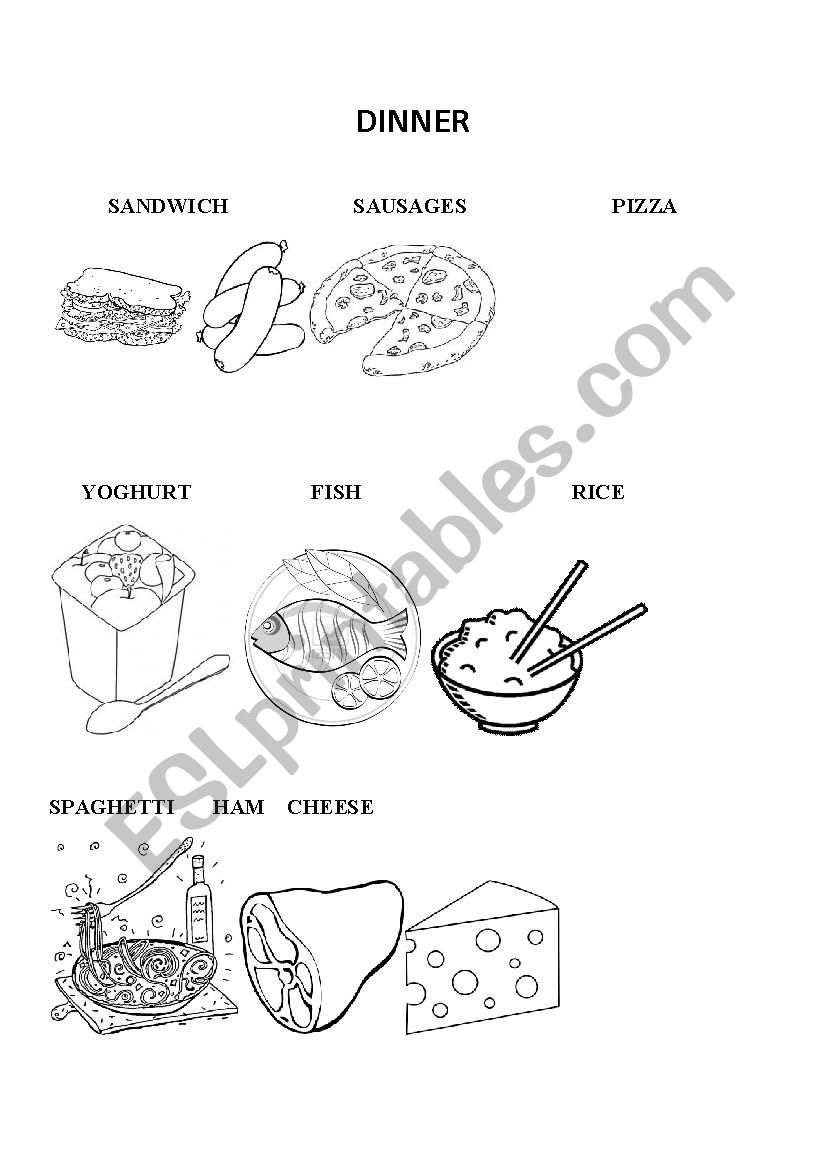 Dinner worksheet