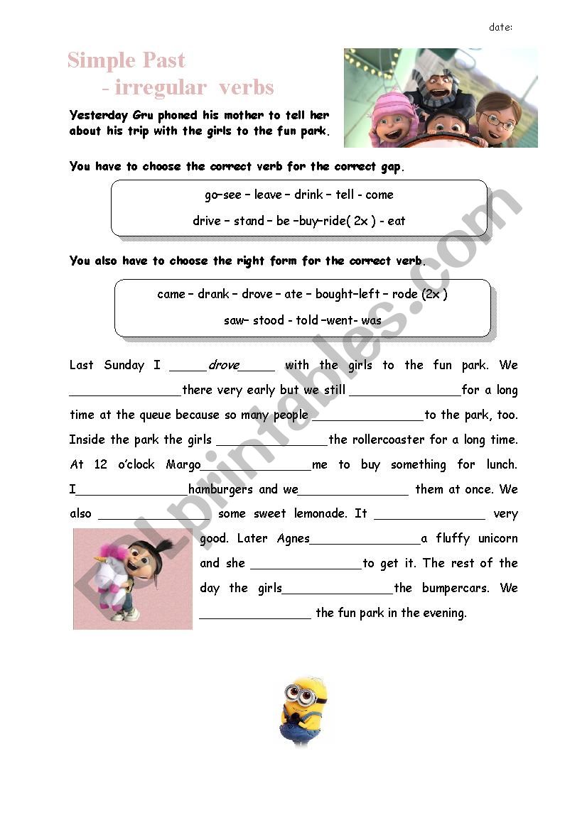 Simple Past - Irregular Verbs worksheet