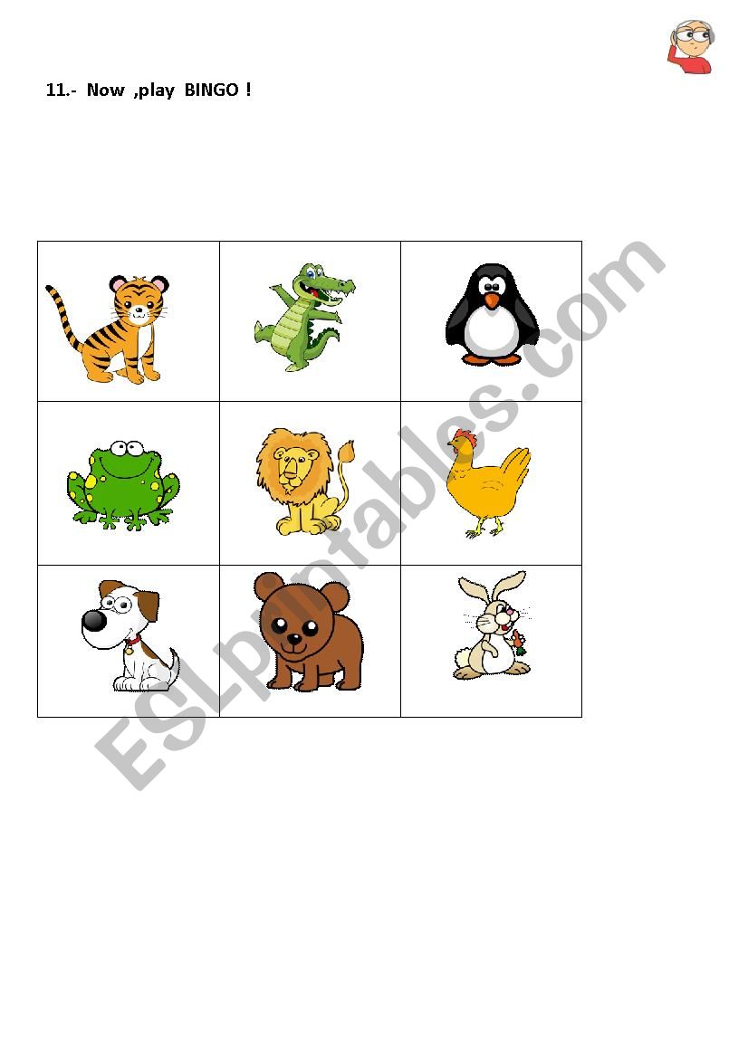 ANIMALS  BINGO worksheet