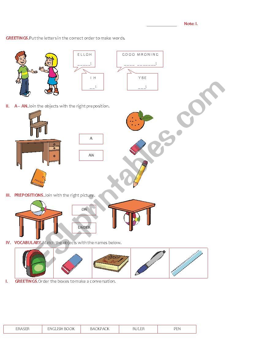 first grade worksheet