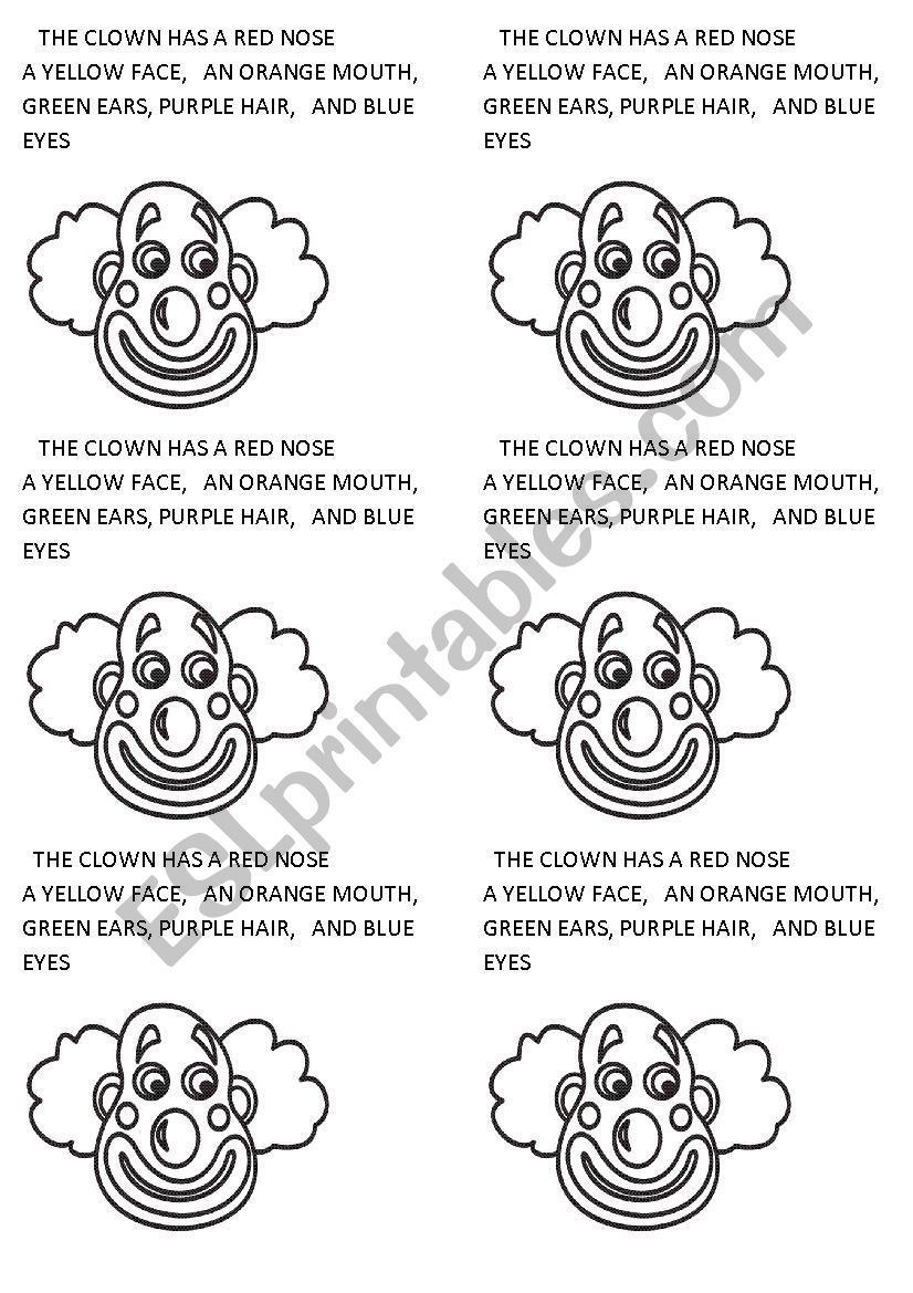 clown worksheet