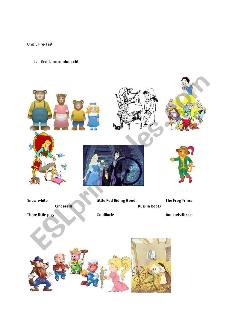 Stories and tales worksheet