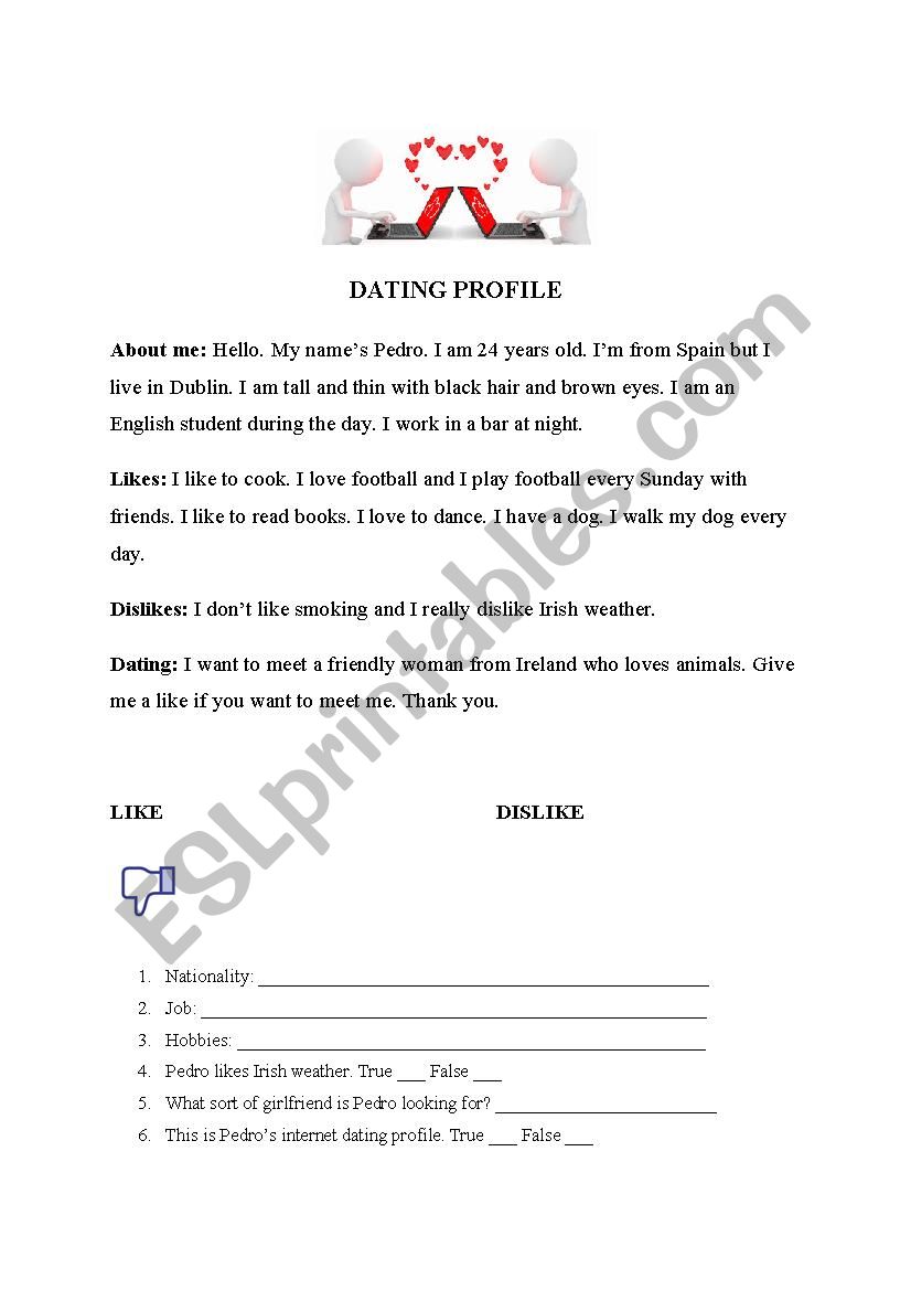 Online Dating Reading and writing Task
