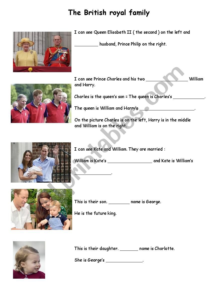 The Royal family worksheet