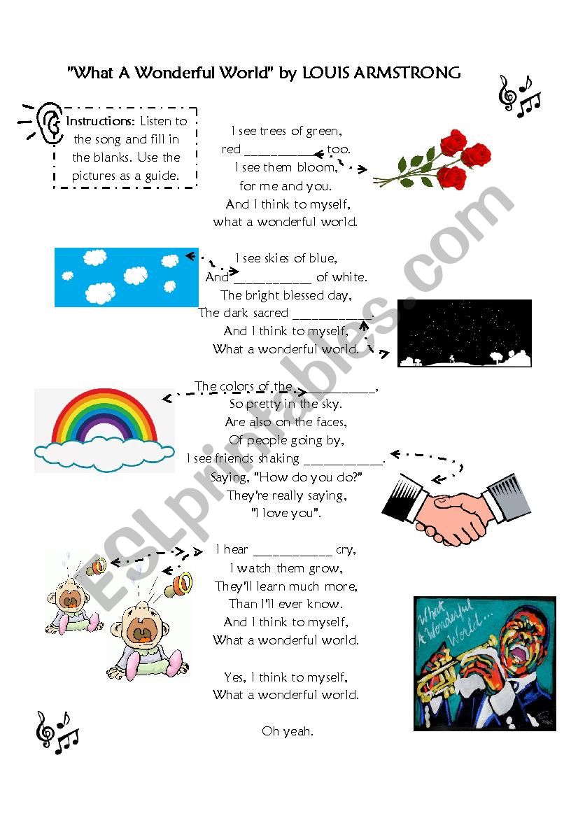 Song: What a Wonderful World worksheet