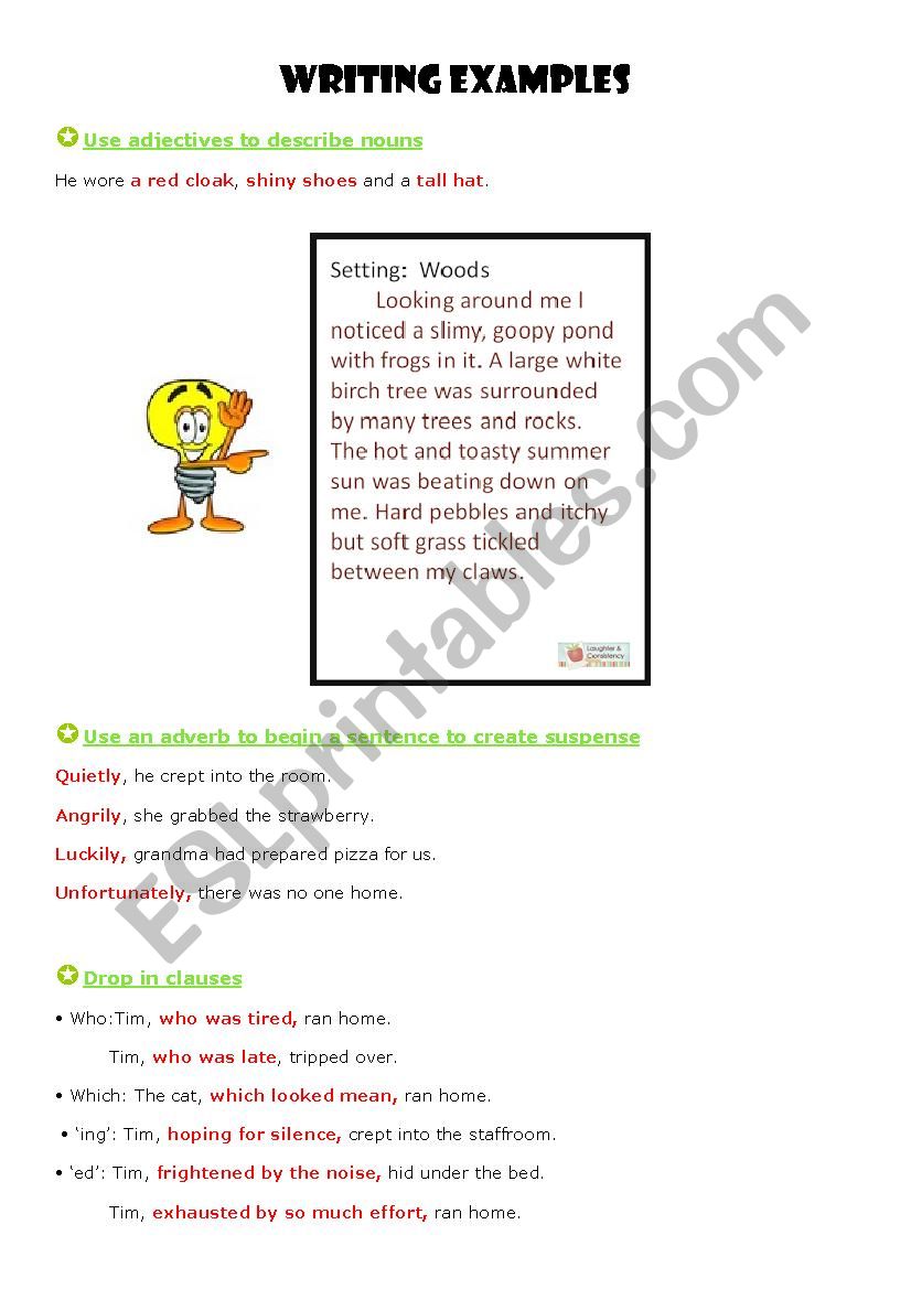 Improve your writing worksheet