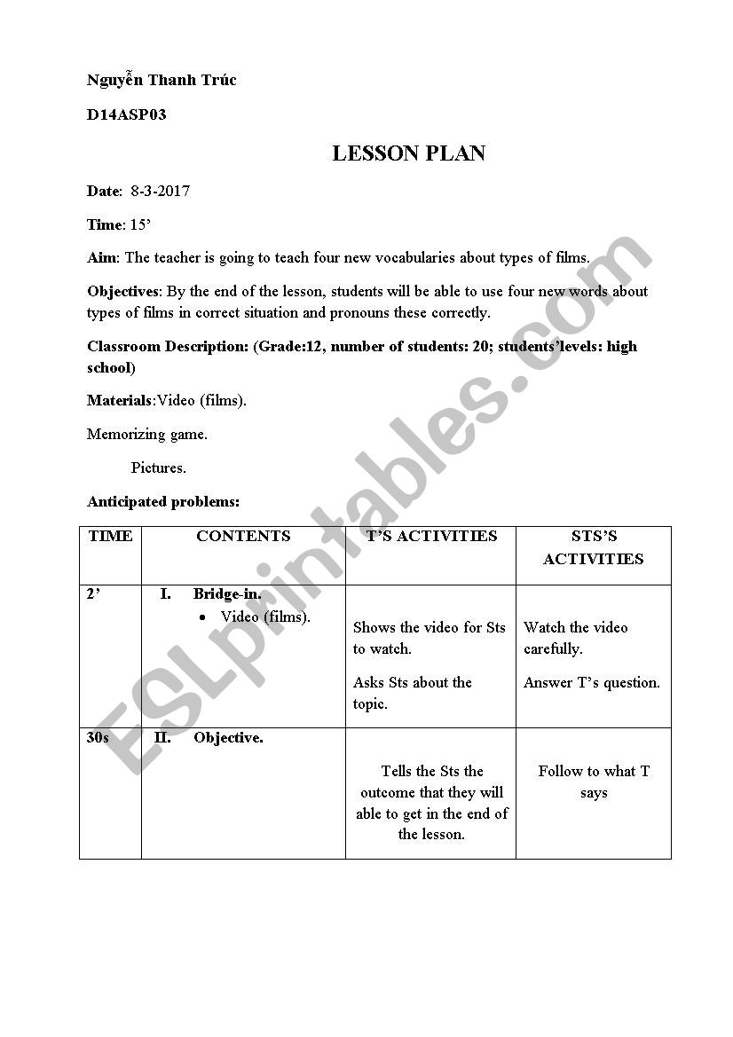 BOPPS lesson plan worksheet