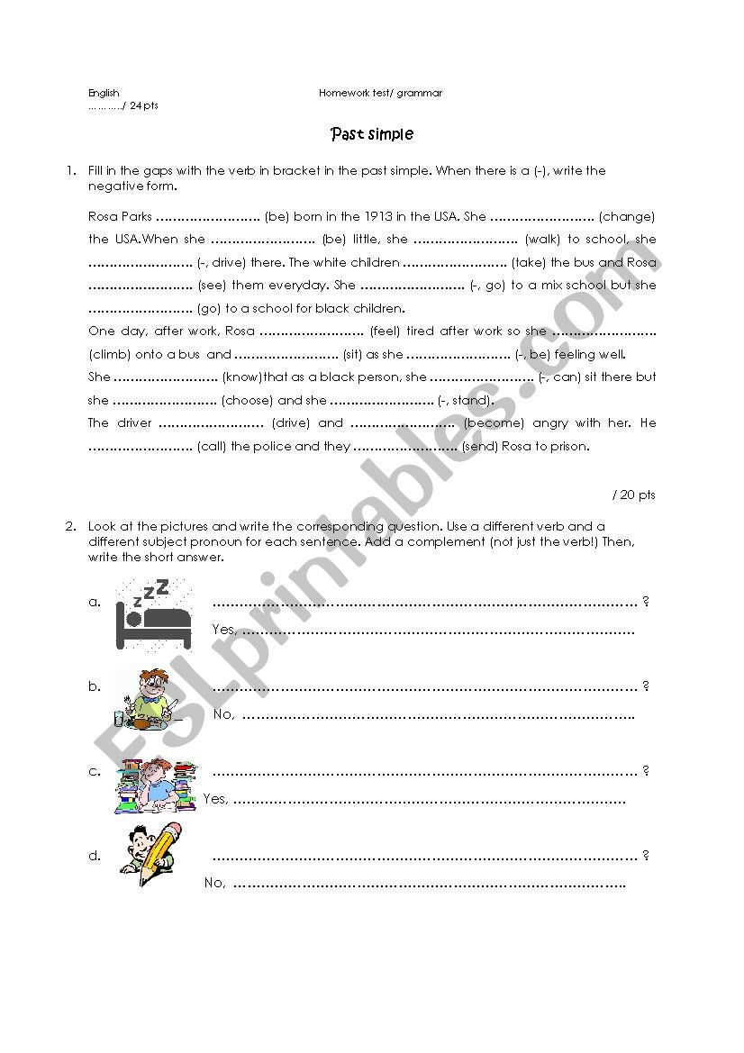 Past simple practice worksheet