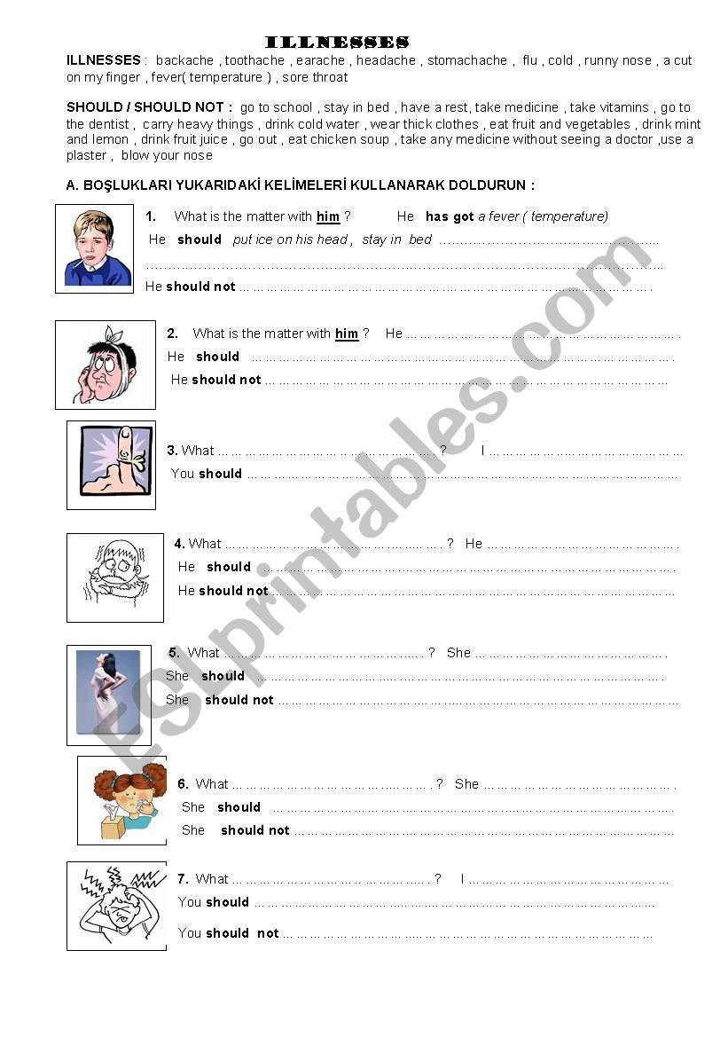 LLNESSES AND GAMES worksheet