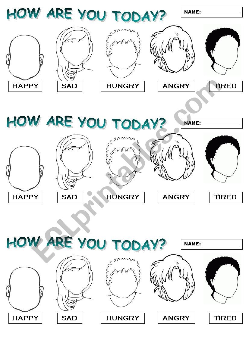 How are you today? worksheet