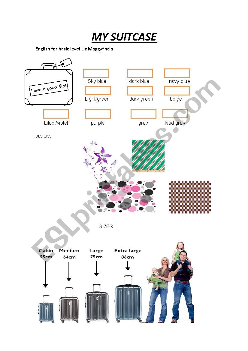 my suitcase worksheet