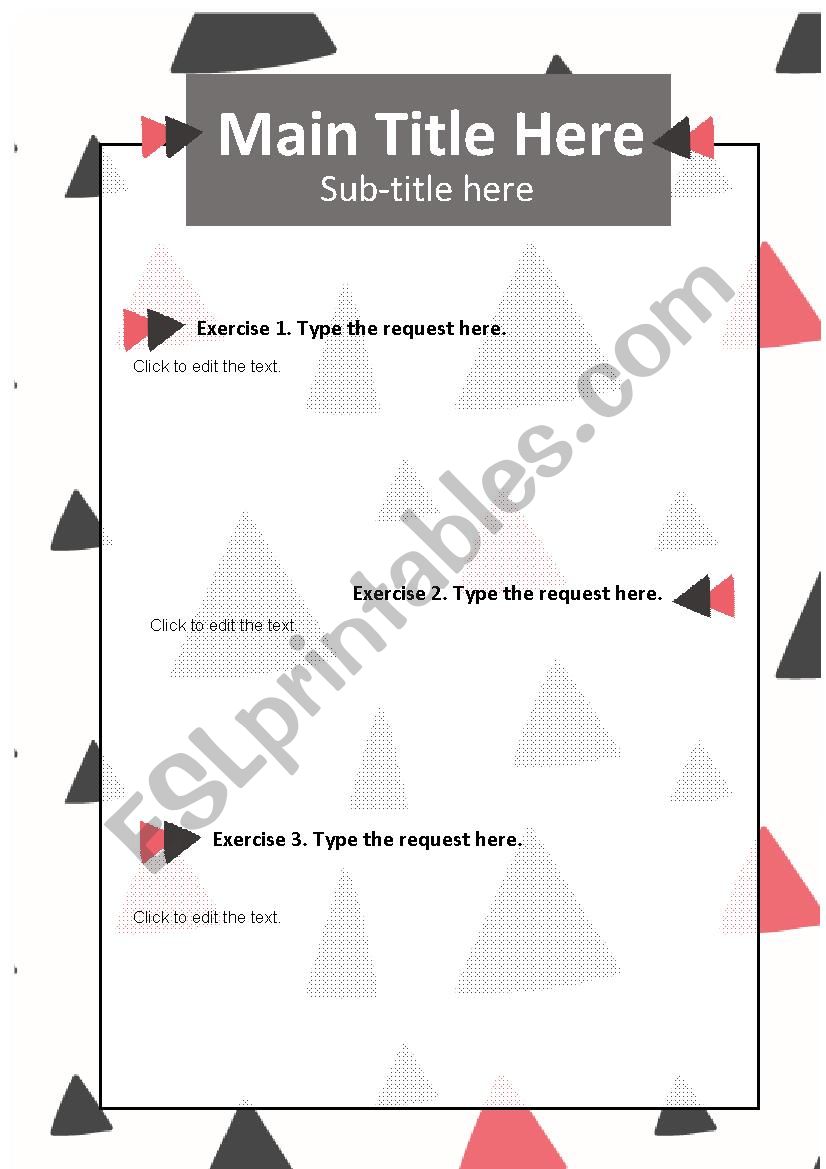 Triangles template worksheet