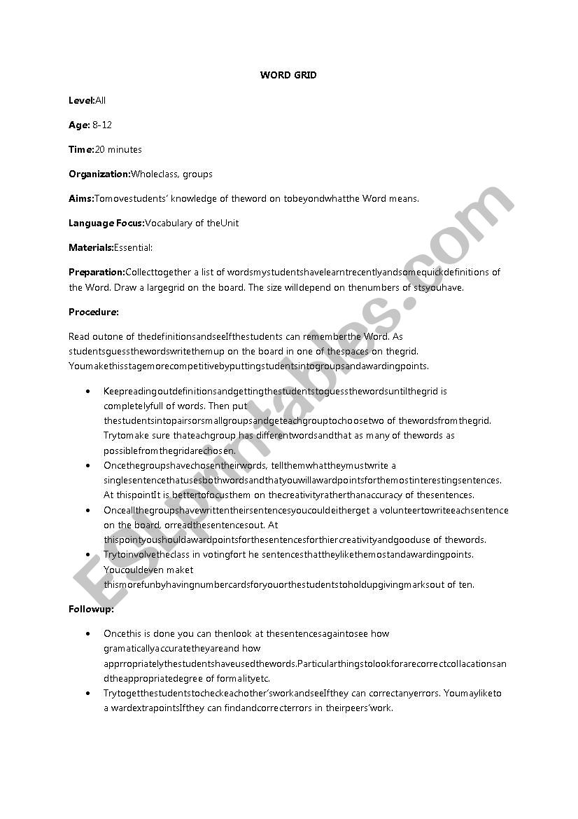Lesson plan worksheet
