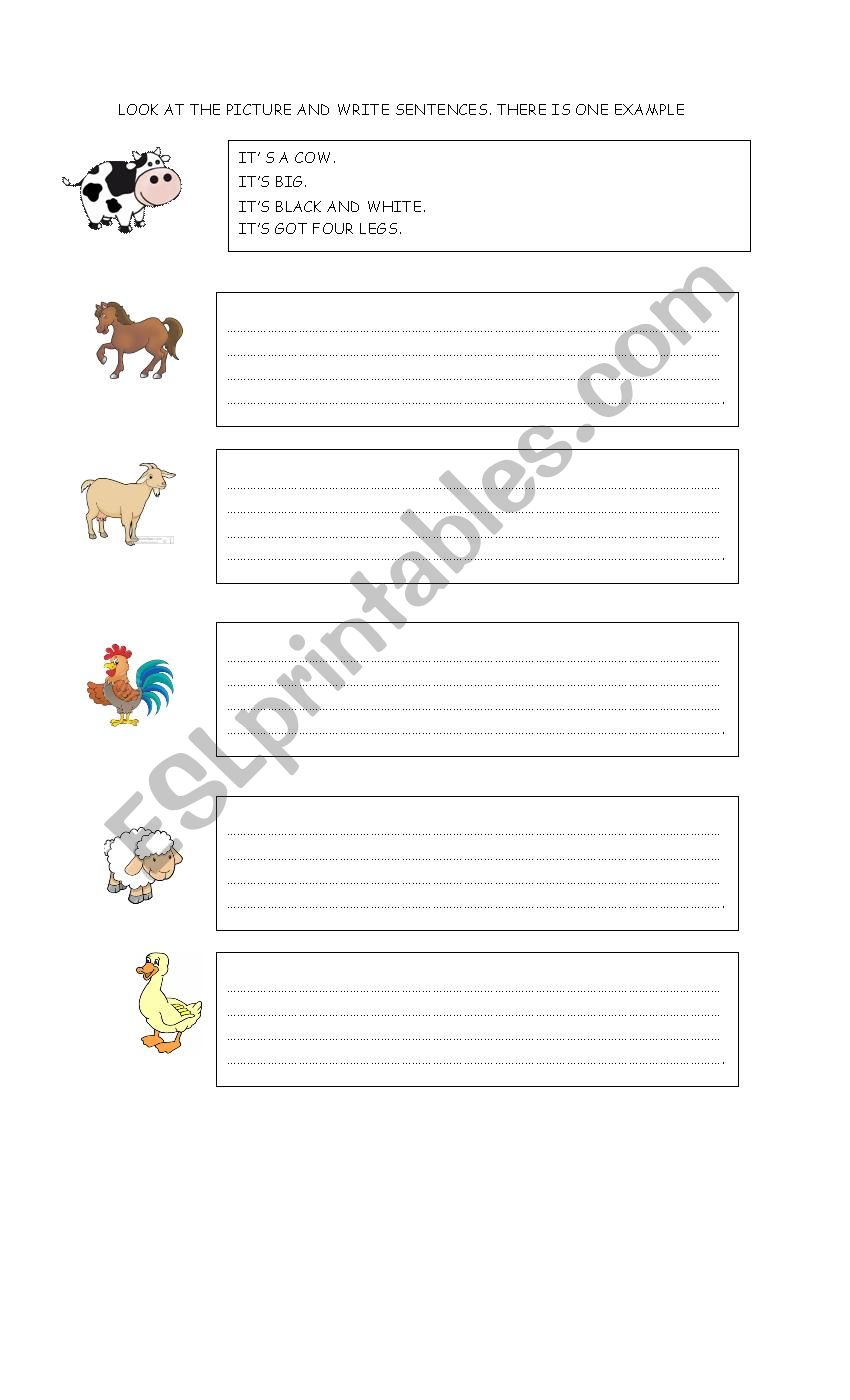 FARM ANIMALS worksheet