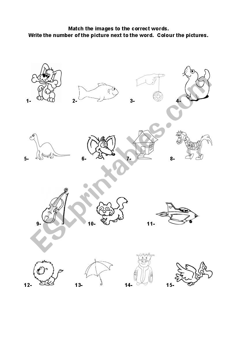 Matching (Cow) worksheet