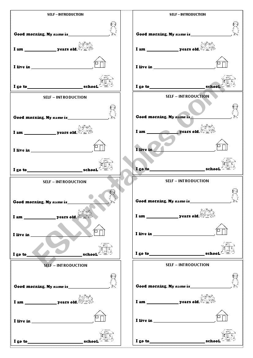 introducing yourself worksheet