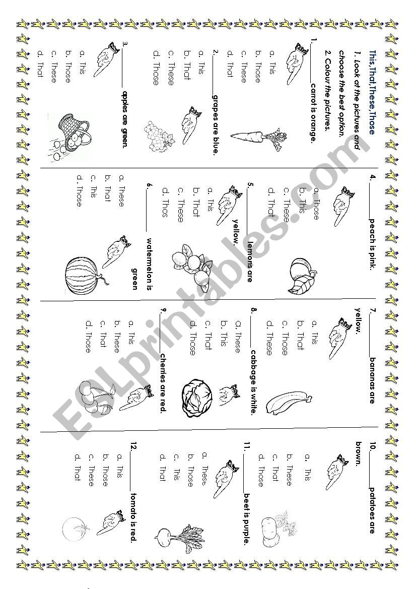 Demonstrative pronouns This,That,These,Those