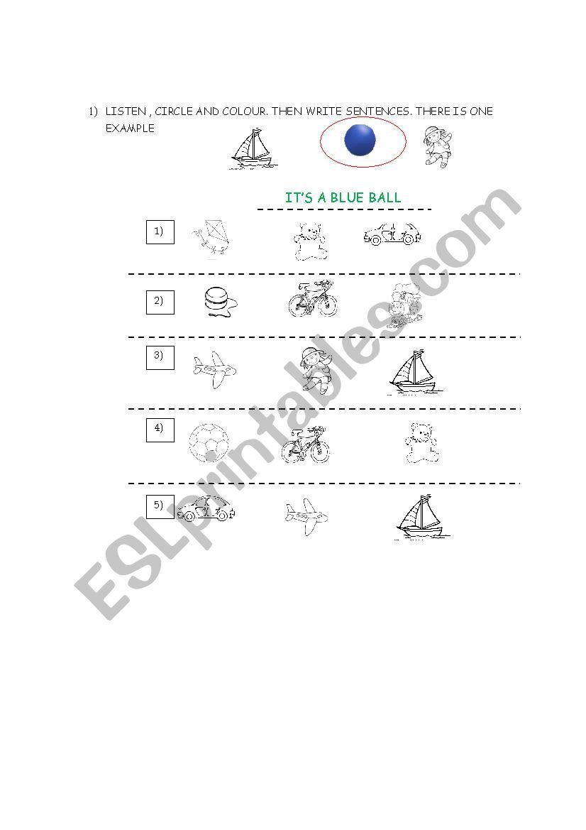 TOYS worksheet