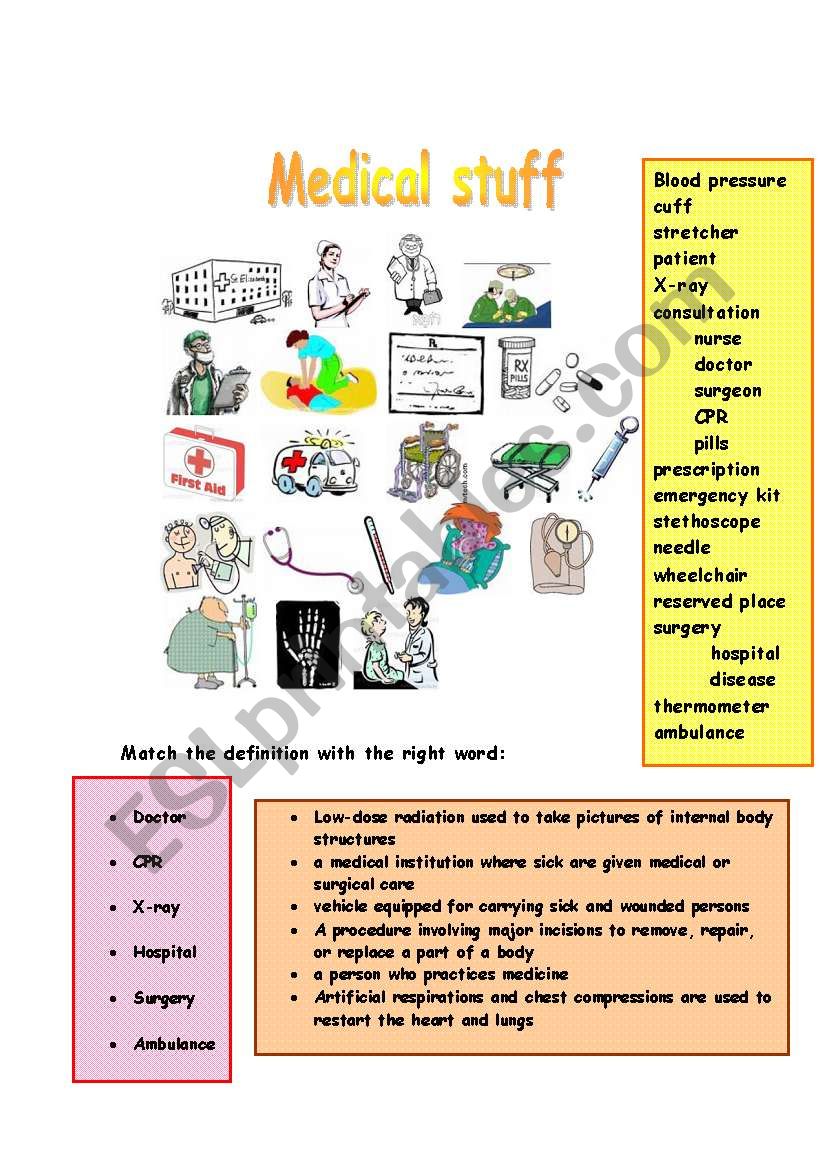 medical stuff  worksheet