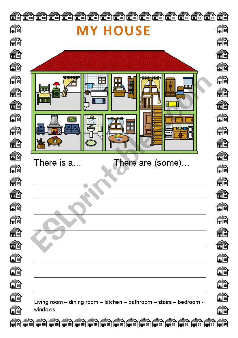 My house this is our. Worksheets there is there are комнаты в доме. Задания на there is there are House. There is there are my House упражнения. There is there are Worksheets 3 класс.