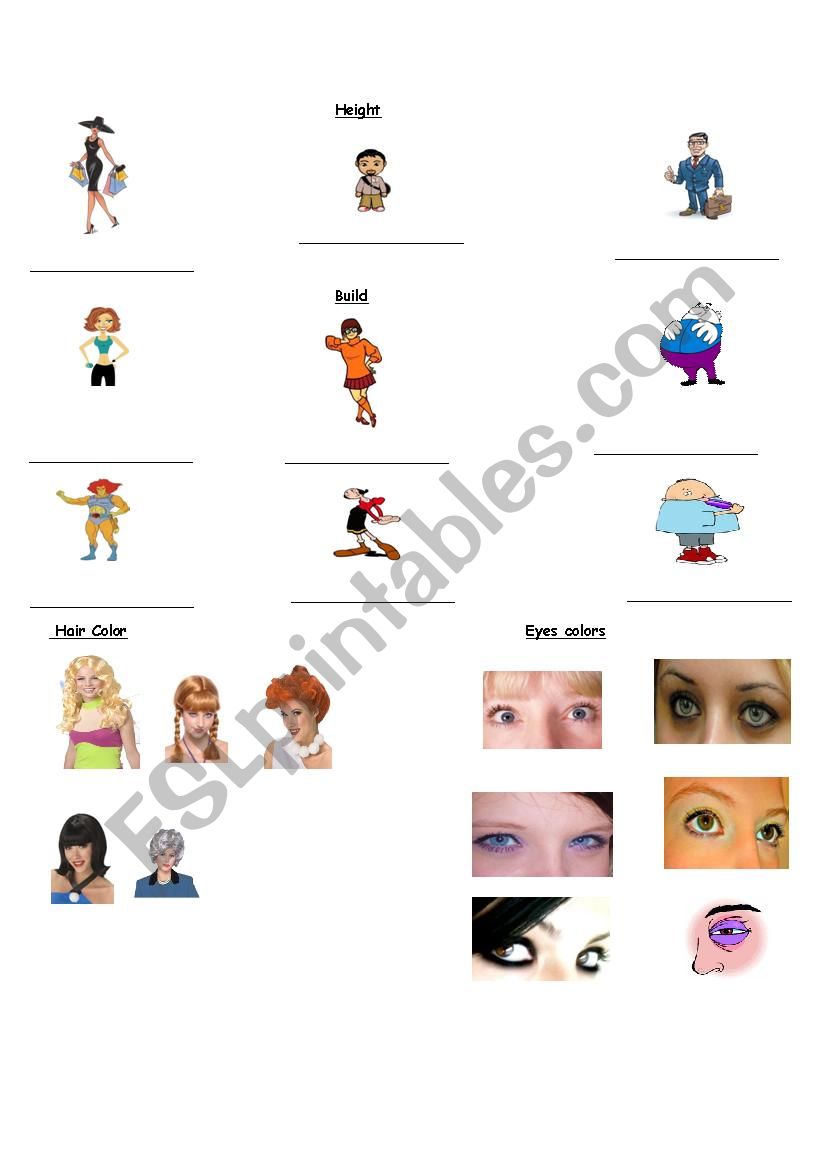 Physical Appearance  worksheet