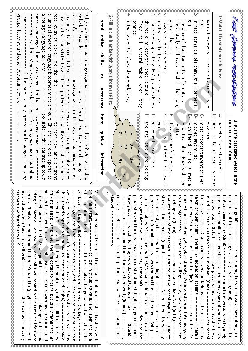 revision 1st form worksheet