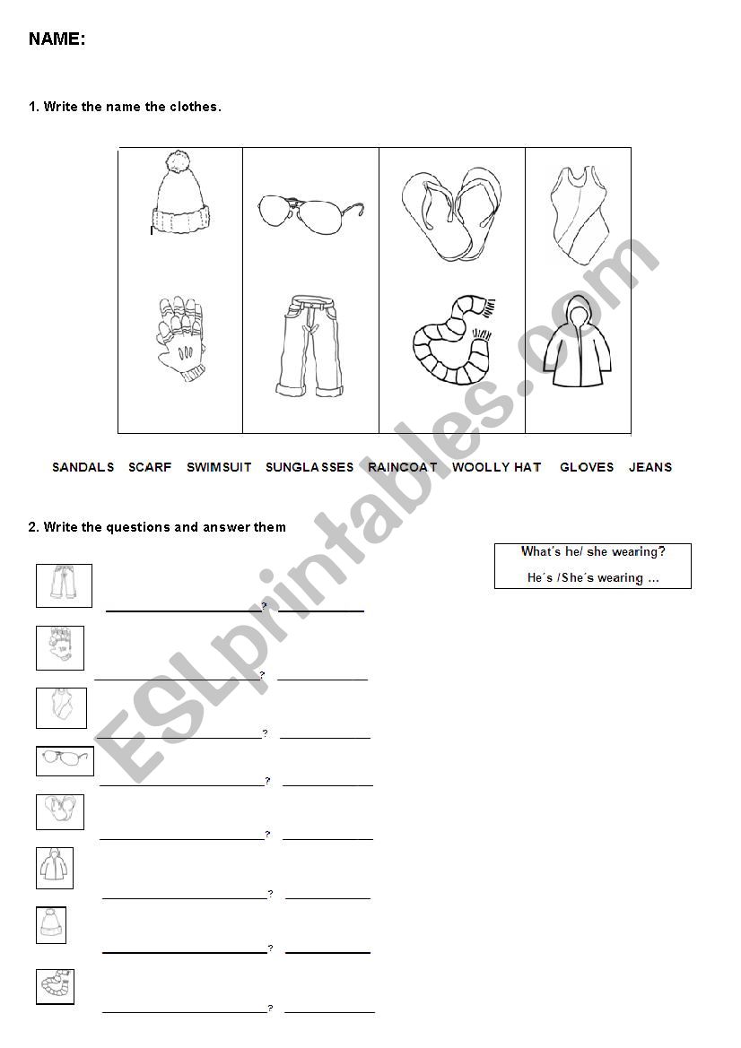 Revision clothes, seasons and weather