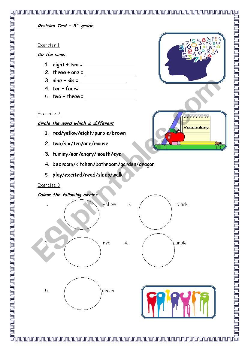 Revision test-C term-3rd grade